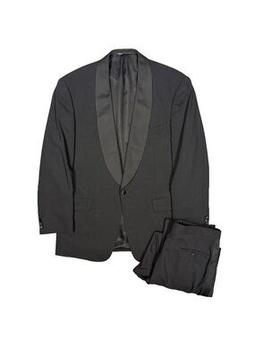 Coppley Tuxedo Shawl Collar 100% Wool Satin Silk Trim Canada Black 40R 34x29